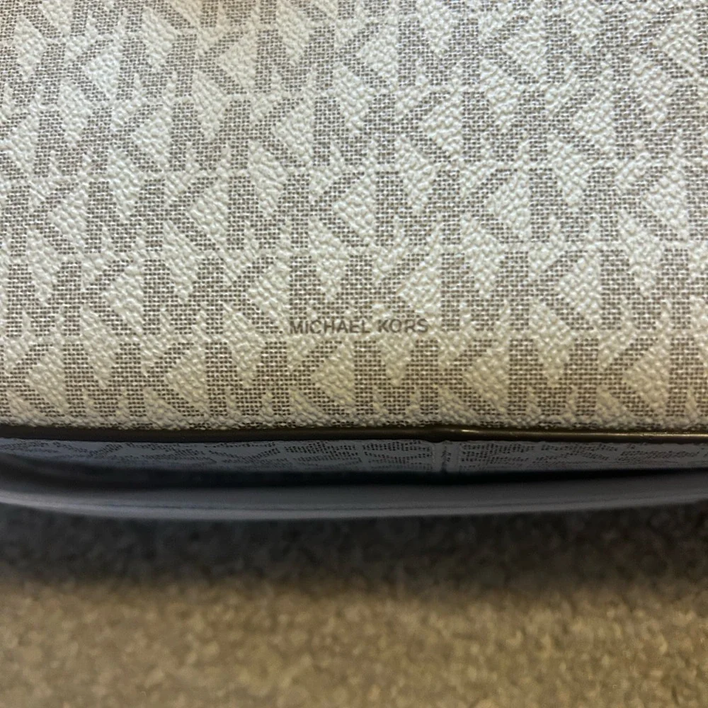 NWT Michael Kors Beige Monogram Crossbody Bag